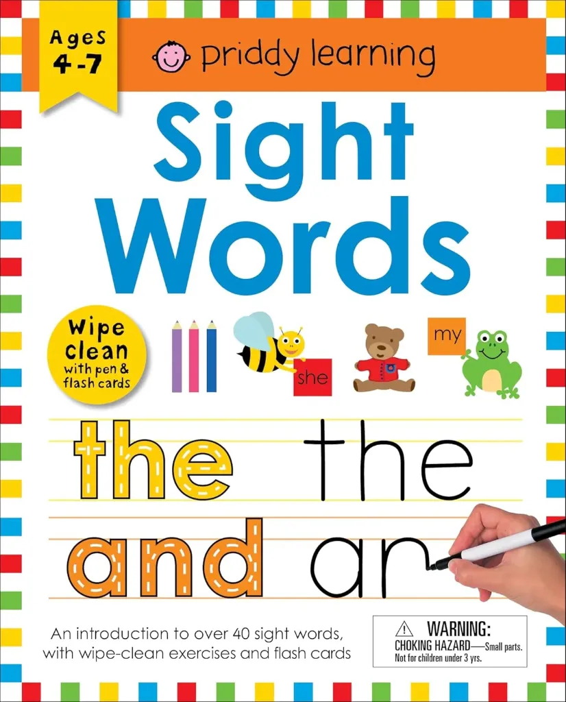 Sight Words Wipe Clean Workbook With Pen & Flash Cards